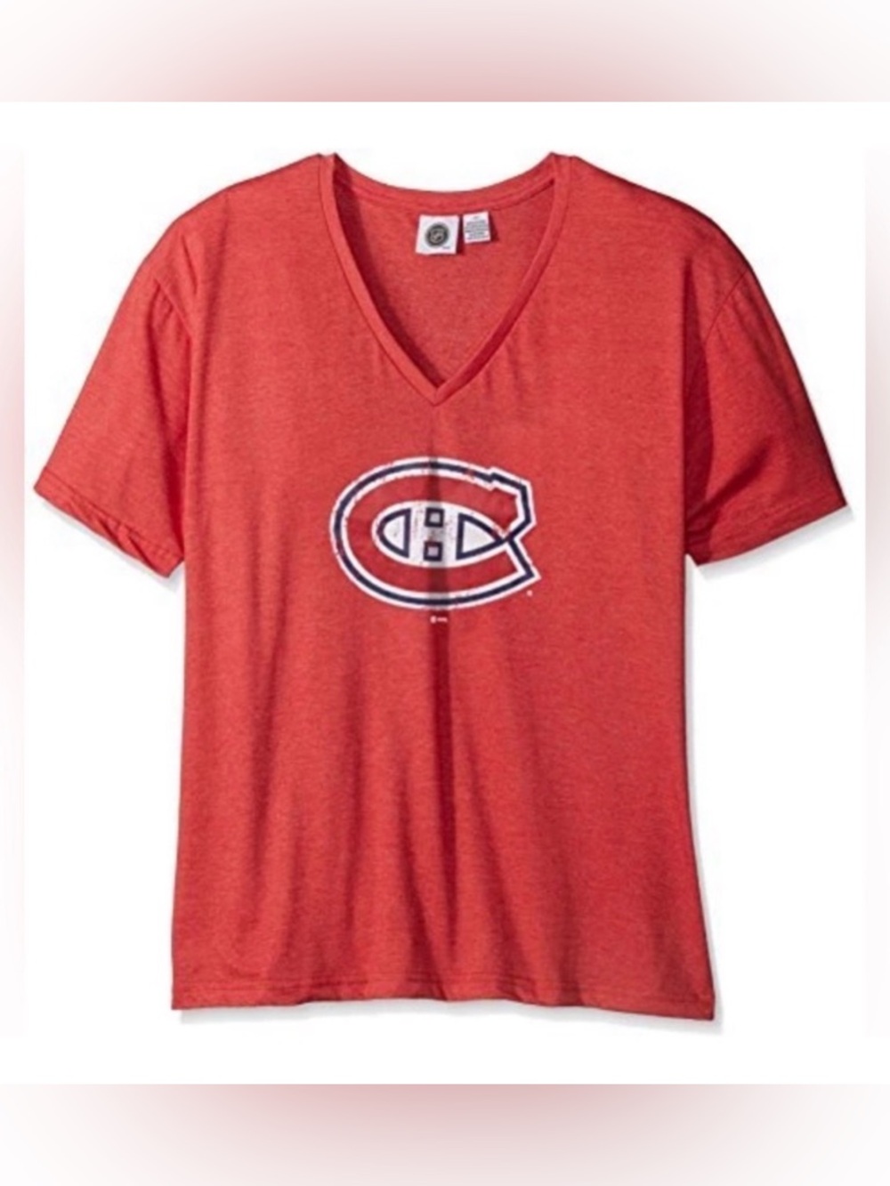 NWT [NHL] Montreal Canadians NHL Hockey Short Sleeve Heather V-Neck Women’s 2X - Picture 2 of 9